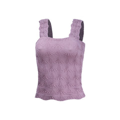 Square Collar Sports Underwear Jacquard Vest - kinko