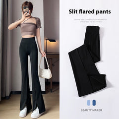 Fleece-lined Thick Shark Pants High Waisted Tuck Pants Slimming And Tight Yoga Pants - kinko