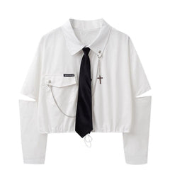 Personalized Women's Shirt Overalls Two-piece Set - kinko