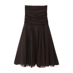 Summer Translucent Pleated Skirt - kinko