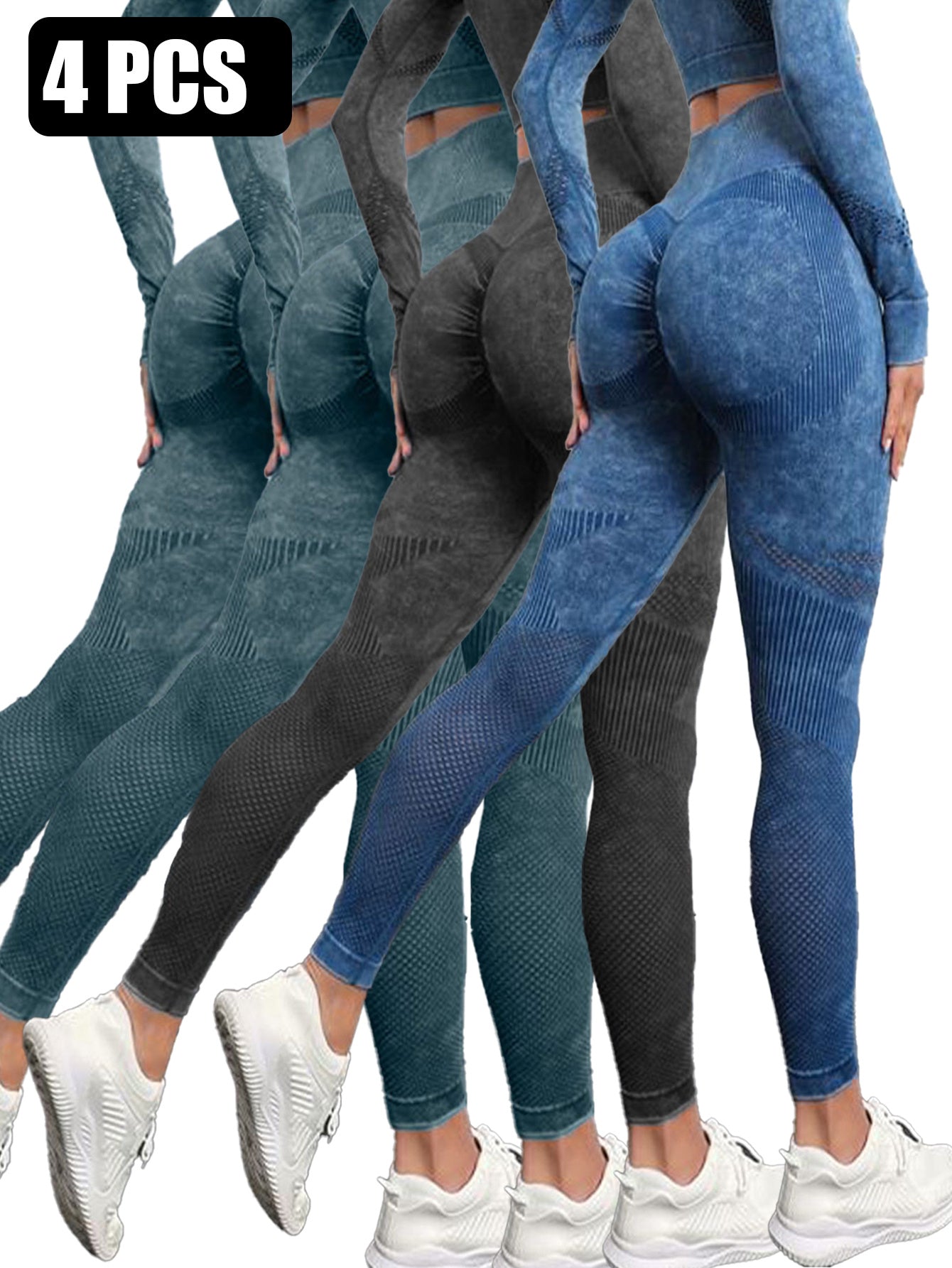 4PACK Active Yoga Pants Women's Yoga Pants - kinko