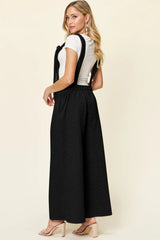 Double Take Full Size Sleeveless Wide Leg Jumpsuit - kinko
