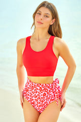 Two-Tone Tied Two-Piece Swimsuit - kinko