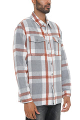 WEIV Men's Full Size Checkered Soft Flannel Shacket Plus Size - kinko
