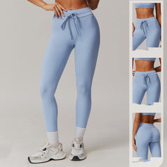 Cloud Sense High Waist Yoga Pants Belly Contracting Hip Raise Fitness Pants - kinko