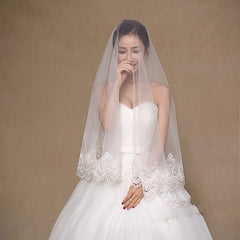 Wholesale White Bride Veil Cheap Wedding Accessories Ready To Ship - kinko