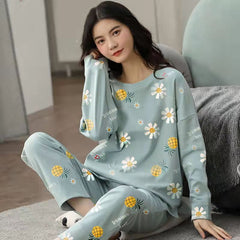 2 Piece Lounge Sets Pajamas Set Women Cute Cartoon Print Sleepwear