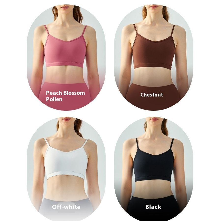 Yoga Vest Women's Water Drop Fixed Cup Spaghetti Strap Underwear - kinko