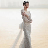 French Style Fishtail Light Wedding Dress Bride Temperament - kinko