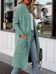 Open Front Dropped Shoulder Outerwear - kinko