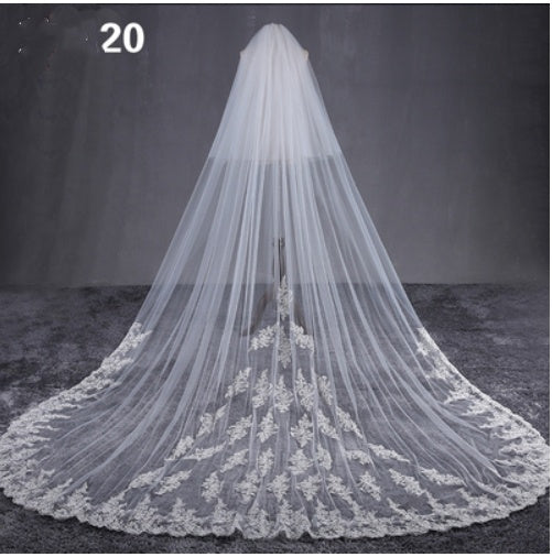Bridal Wedding Dress Long Tail Luxury Super Fairy Wedding Veil - kinko