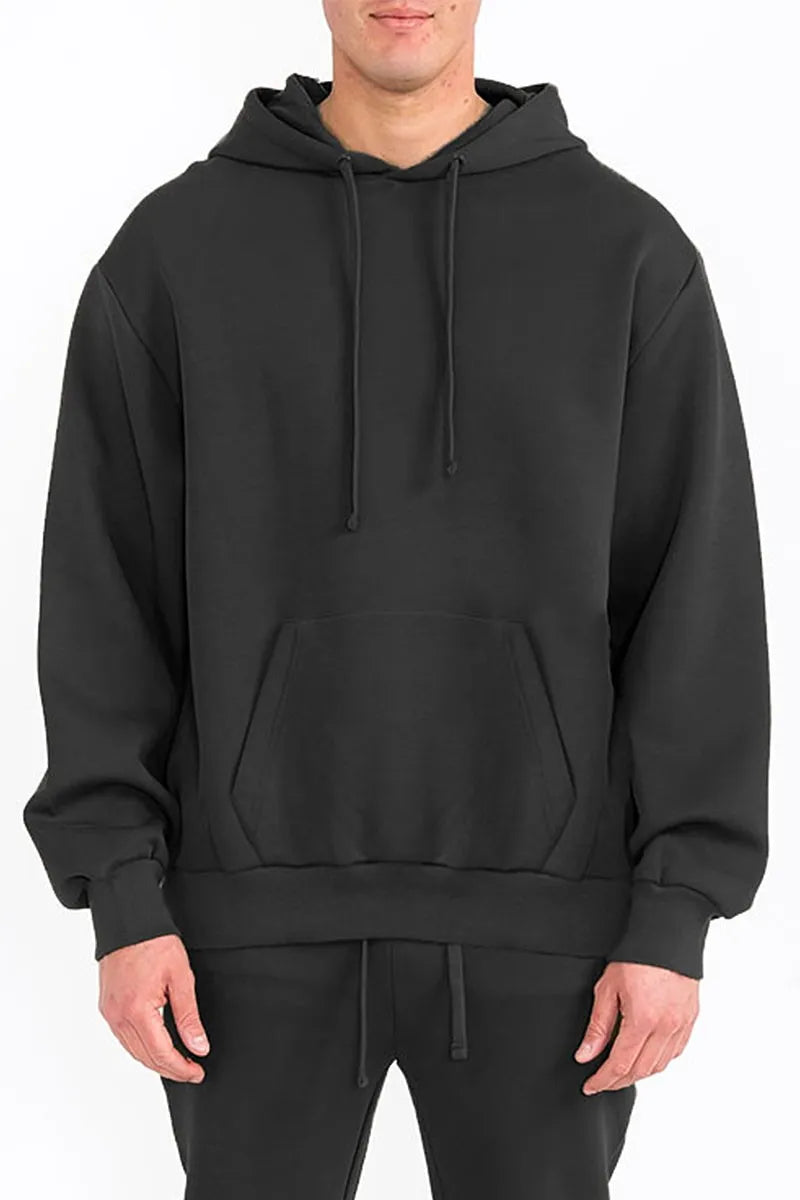 WEIV Men's Oversized Solid Tech Fleece Hoodie - kinko