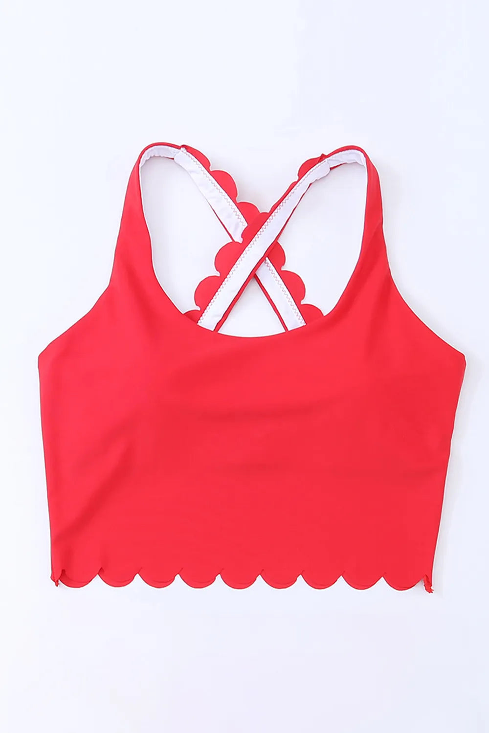 Crisscross Scoop Neck Swim Top - kinko