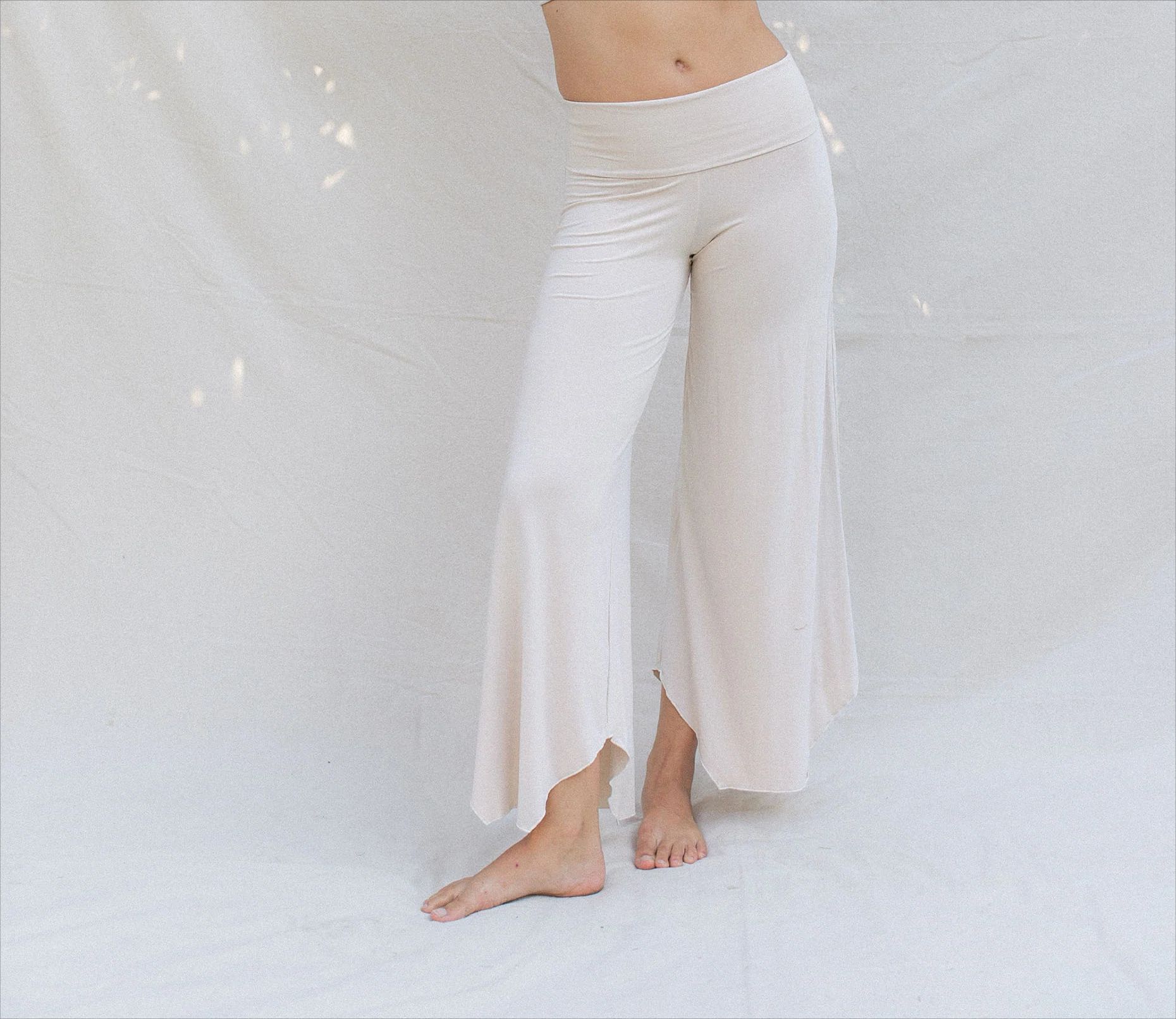 High Waist Irregular Casual Pants Yoga Cropped Pants - kinko
