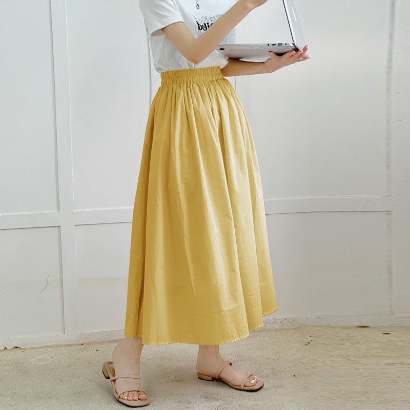 Skirt Pure Cotton Flared Pleated Swing - kinko
