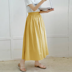Skirt Pure Cotton Flared Pleated Swing - kinko