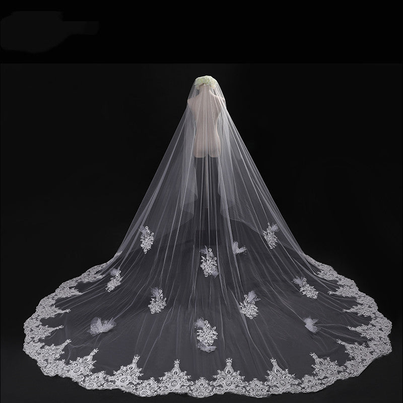 Bride Wedding Master Wedding Veil Long Long Tail - kinko