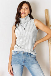 Basic Bae Full Size Ribbed Turtleneck Tank - kinko