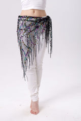Belly Dance Sequins Tassel Triangle Waist Scarf - kinko