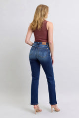 Judy Blue Full Size Washed Straight Leg Jeans with Pockets - kinko