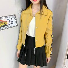 Loose drawstring shirt jacket