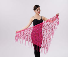 Belly Dance Sequins Tassel Triangle Waist Scarf - kinko