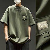 בגדי גברים קצרים עם שרוולים וופלים בסגנון אמריקאי בקיץ