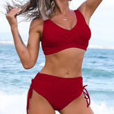 Swimsuit Women Sexy High Waist Backless Triangle Split Swimsuit Ladies Bikini