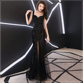 Fishtail Long Summer Sequins Sling Evening Dress Banquet - kinko