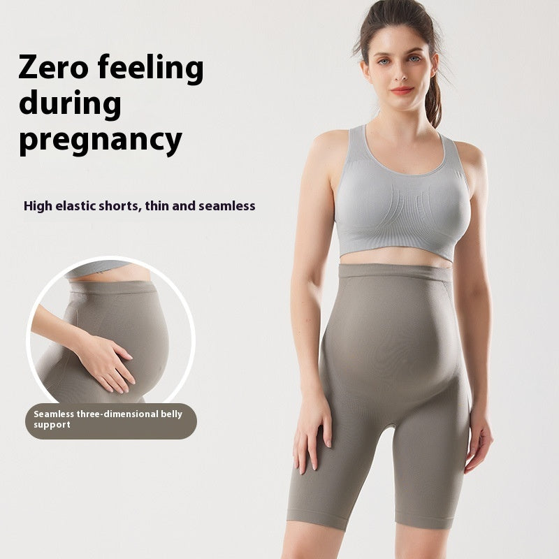 New Pregnant Women Yoga Pants Nude Feel High Elastic Belly Support Maternity Pants - kinko