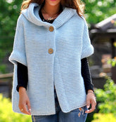Sweater ladies fall/winter loose knit hooded sweater