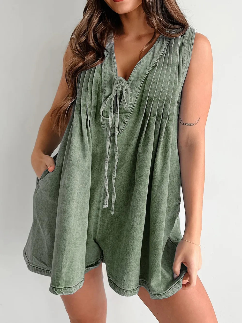 Tied Romper with Pockets - kinko