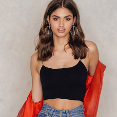 Summer Sexy Female Crop Tops Cotton Women Sleeveless