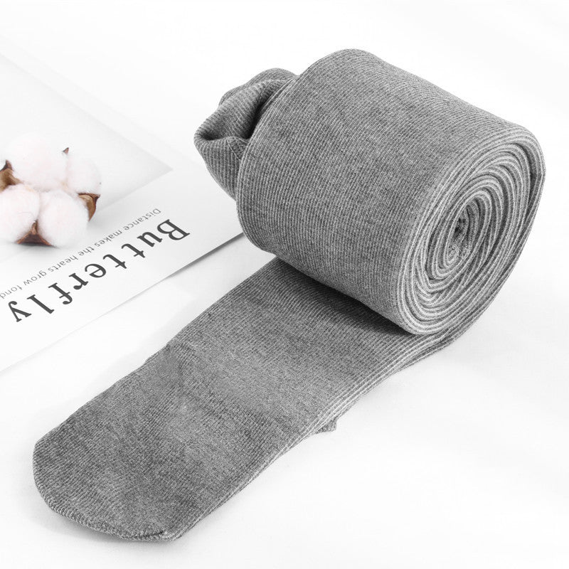 Autumn And Winter Fleece-lined Thickened Screw Cotton Vertical Stripes Base One-piece Trousers - kinko