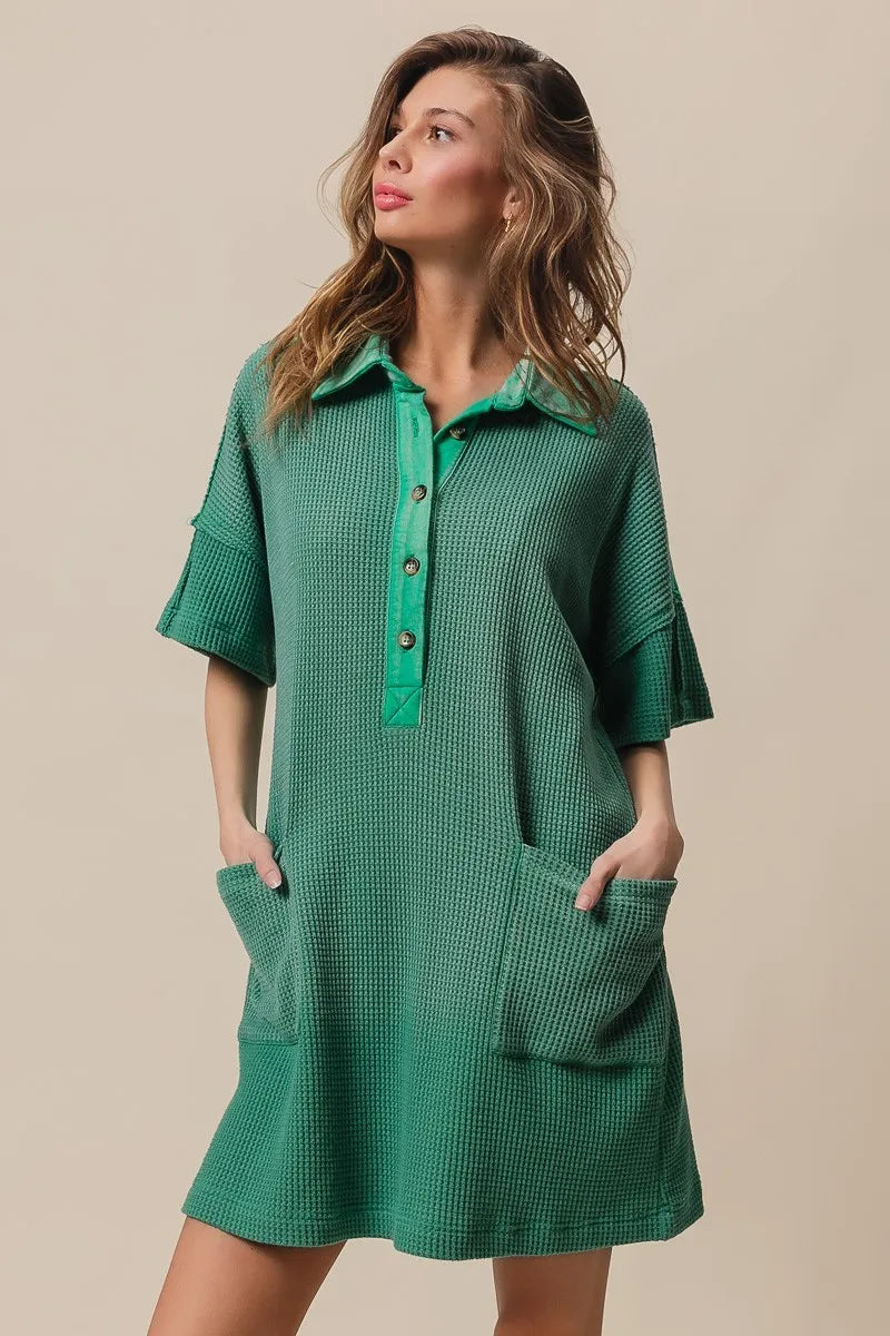 BiBi Dip Dye Mineral Washed Knit Dress - kinko