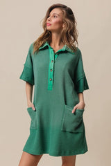 BiBi Dip Dye Mineral Washed Knit Dress - kinko