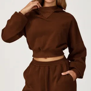 Hooded Sweatshirt Autumn Winter Casual Loose Coat Women Outdoor Running Fitness Sportswear