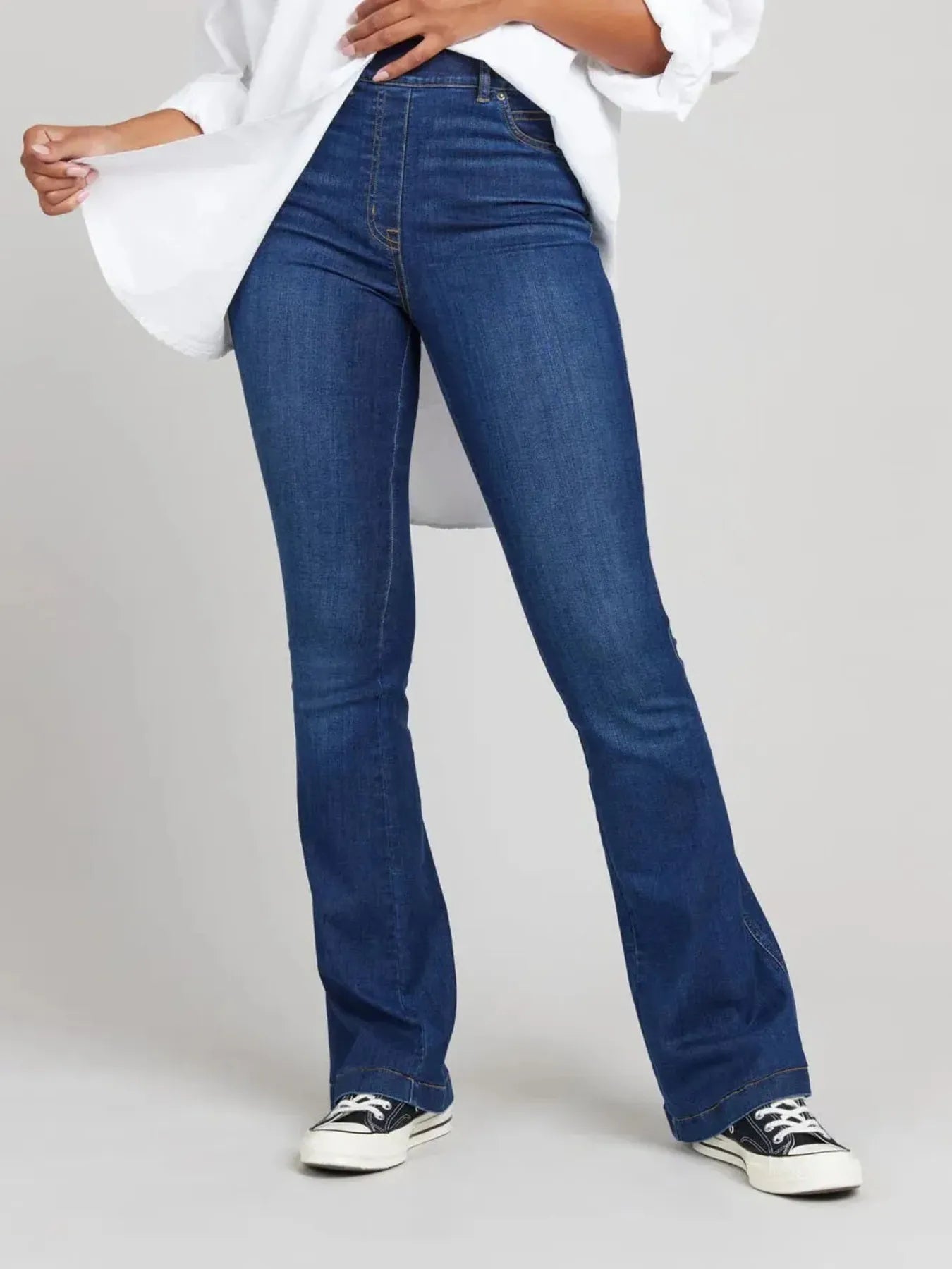 Full Size High-Waisted Flare Jeans Plus Size - kinko