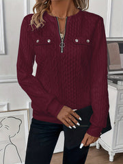 Short Women's Clothing With Zipper Sweater Long Sleeve - kinko