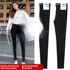 Black Magical Leggings Women's Outer Wear Ankle Tight High Waist Slimming - kinko