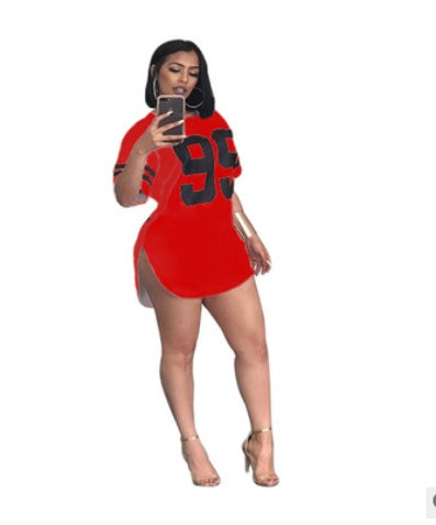 Printed Short Sleeved Mini Dresses Casual - kinko