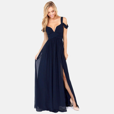 Long Floor Length Elegant Greek Style Pleated Dress - kinko