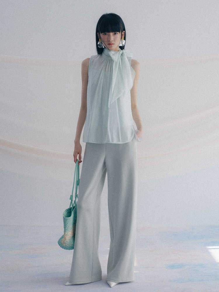 Women's Sleeveless Ribbon Fashion Shirt - kinko