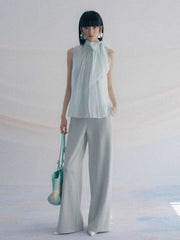 Women's Sleeveless Ribbon Fashion Shirt - kinko