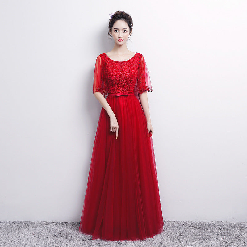 Banquet Evening Dress Female Spring New Fashion Annual Meeting Host Dress Chorus Performance Long Dress - kinko