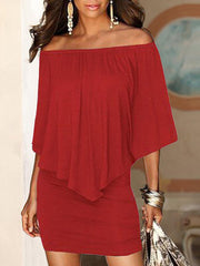 Mini Off Shoulder Sexy Dresses Beach Casual Dress - kinko