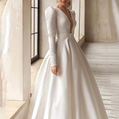Ladies Style White Dress Satin Surface Was Thin And High French Temperament Dress Long Skirt - kinko