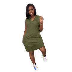 European And American Ladies' Solid Color Dresses - kinko