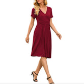 Ruffle Floral Dress Women Long Sleeve A Line Dresses - kinko