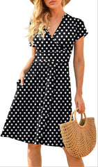 Ruffle Floral Dress Women Long Sleeve A Line Dresses - kinko